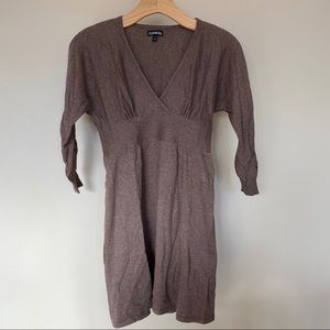 Express sweater top tunic V-neck brown XS women’s